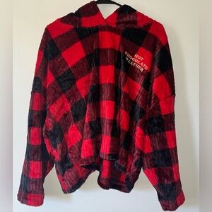 Joyspun Red and Black Plaid Pajama Top